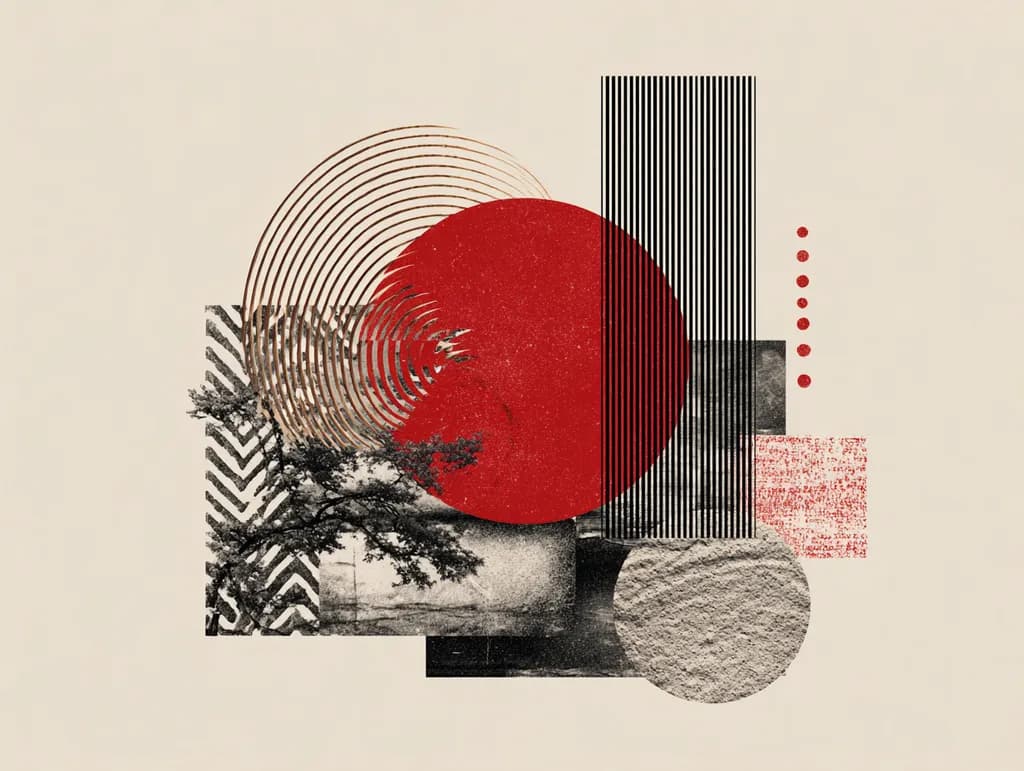 Vibrant Harmony: An Abstract Dance of Red and Texture