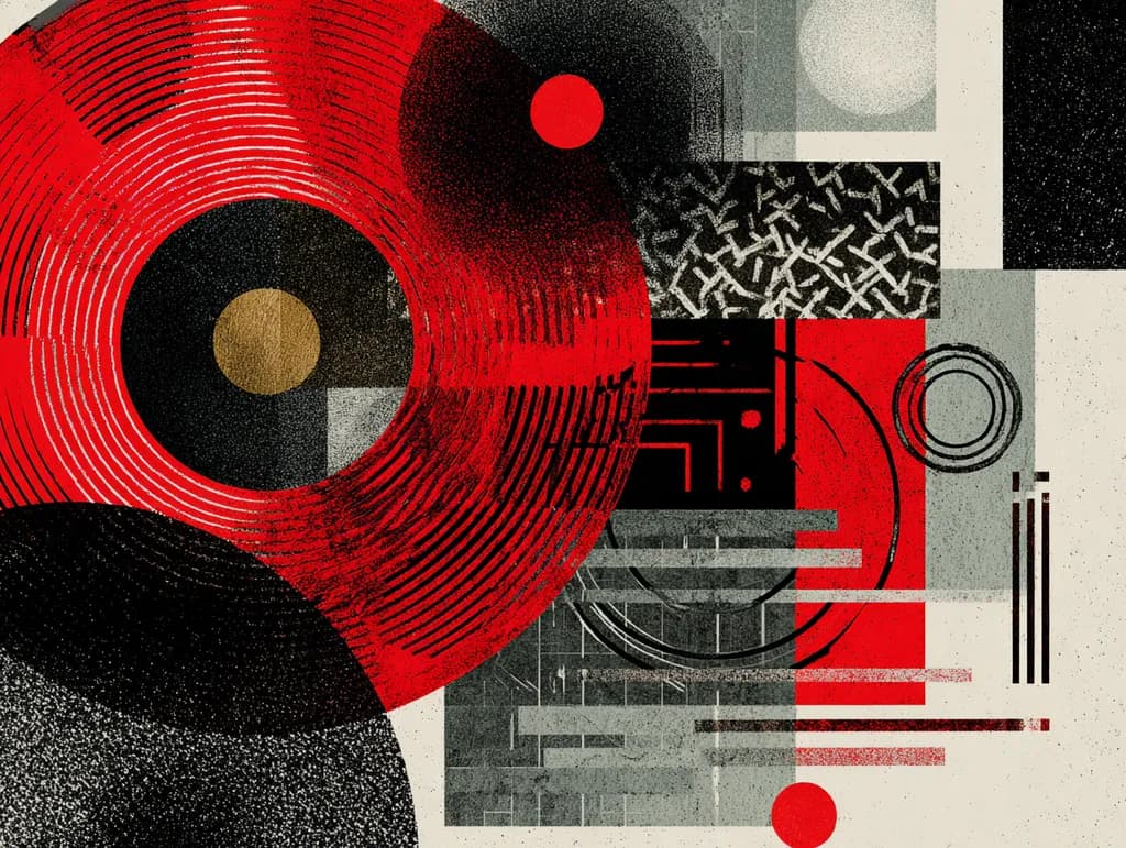 Rhythms of Red: An Abstract Journey Through Geometric Textures