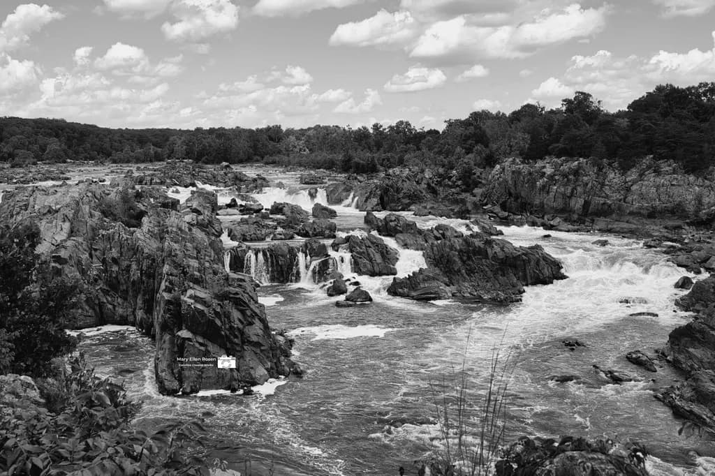 River Falls Over Rock