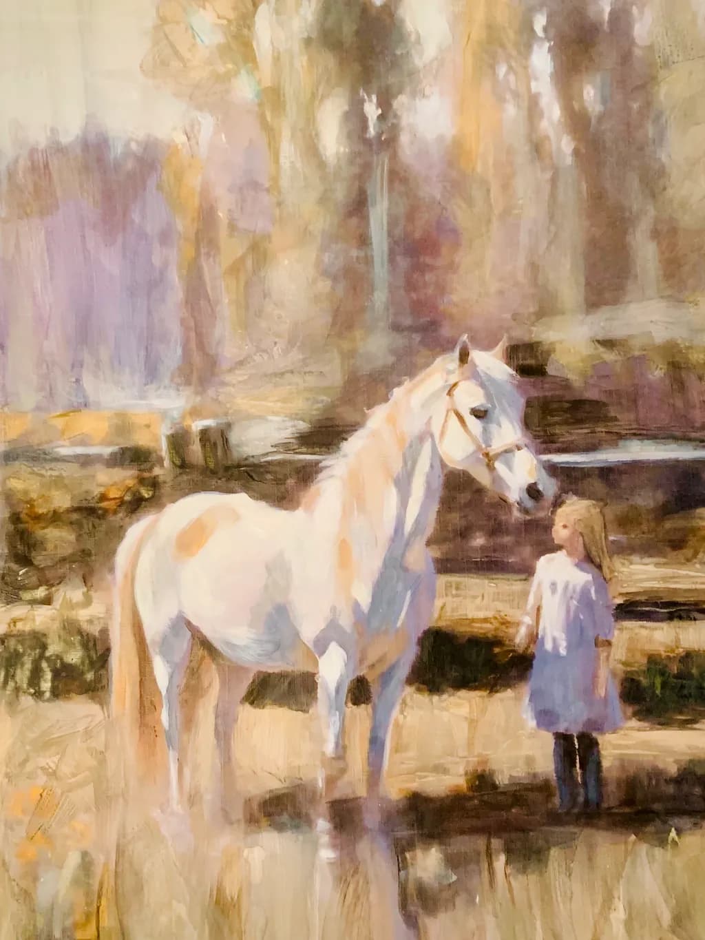 Whispers of Connection: A Serene Encounter Between Girl and Horse in Nature's Embrace