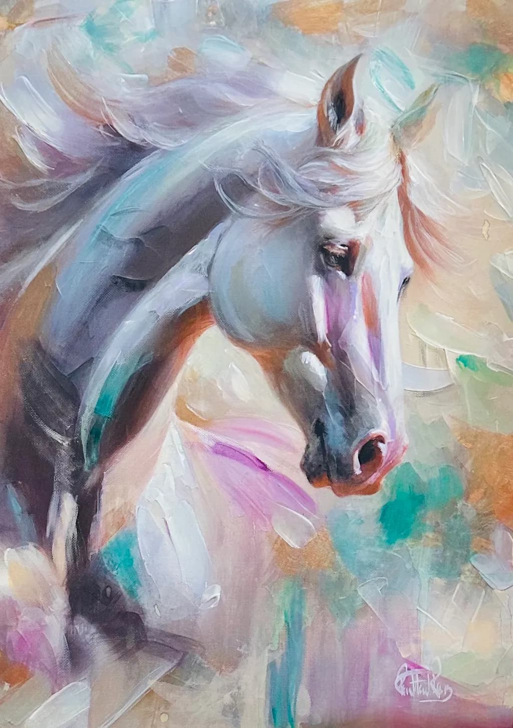 Whispers of Grace: A Majestic Equine Portrait in Soft Hues