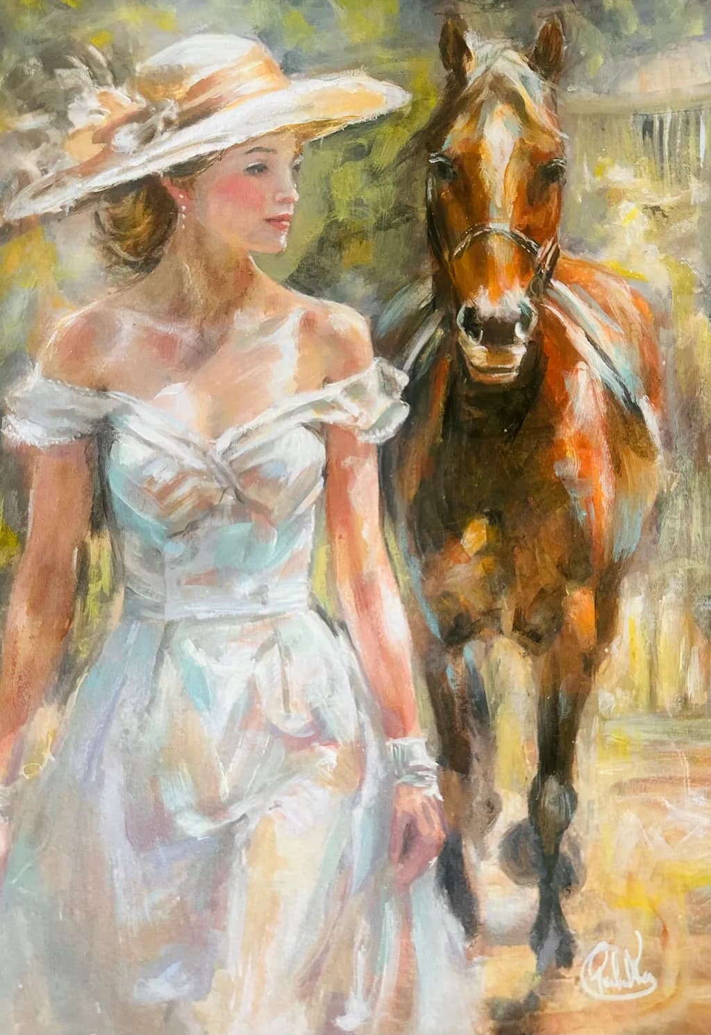Elegance in Motion: A Graceful Portrait of a Horsewoman and Her Steed