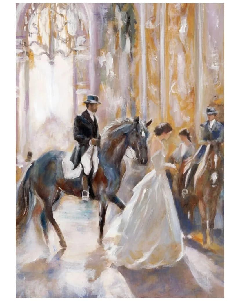 Whispers of Elegance: A Dance of Horses and Dreams in a Timeless Setting