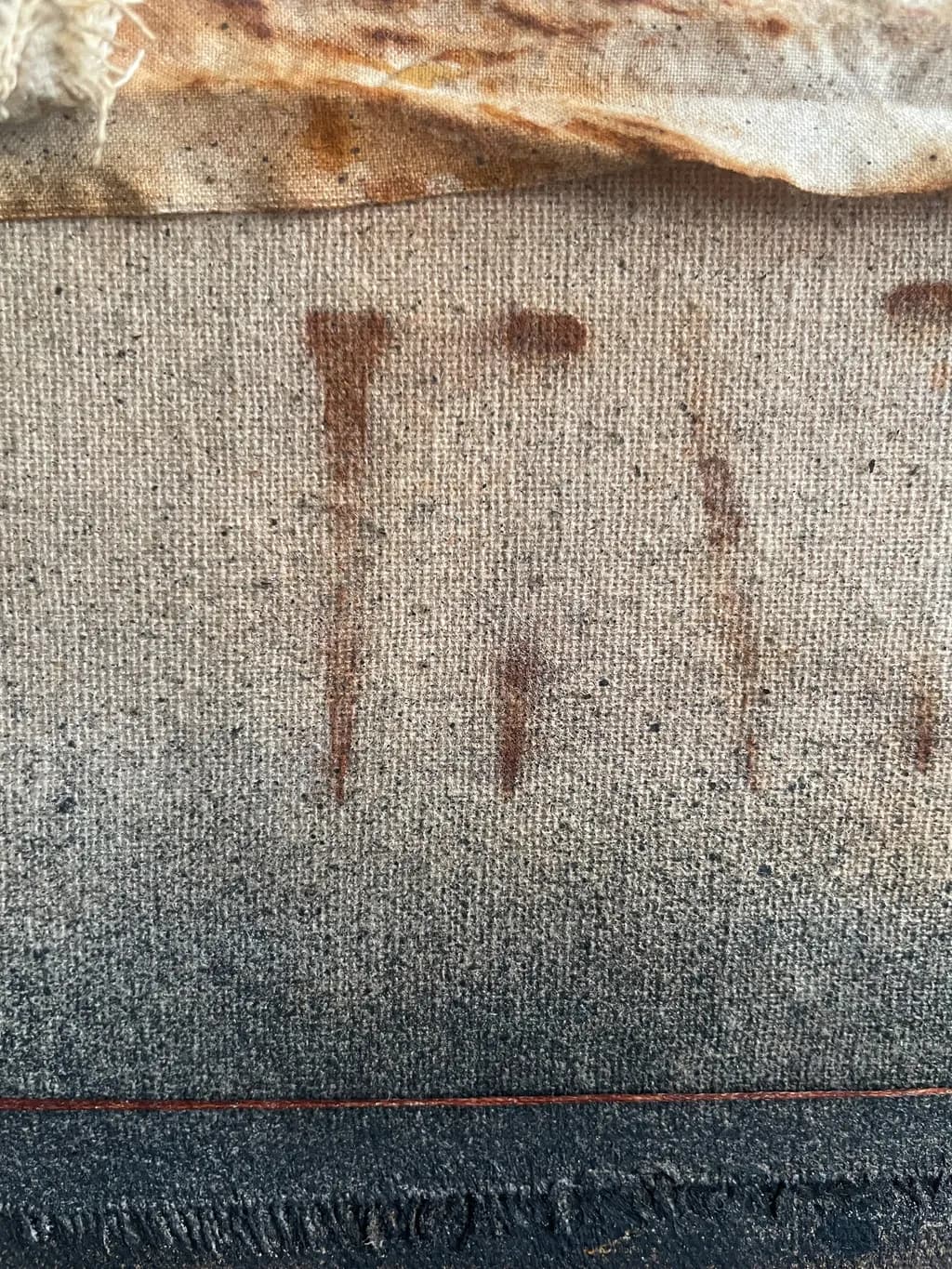 Earthy Textures: An Abstract Journey Through Stains and Patterns on Canvas