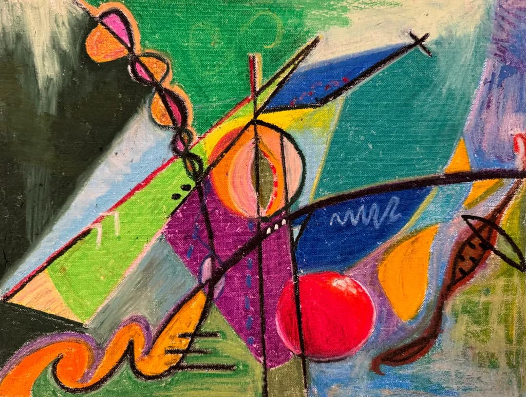 Vibrant Geometric Symphony: An Abstract Expression of Colorful Emotions