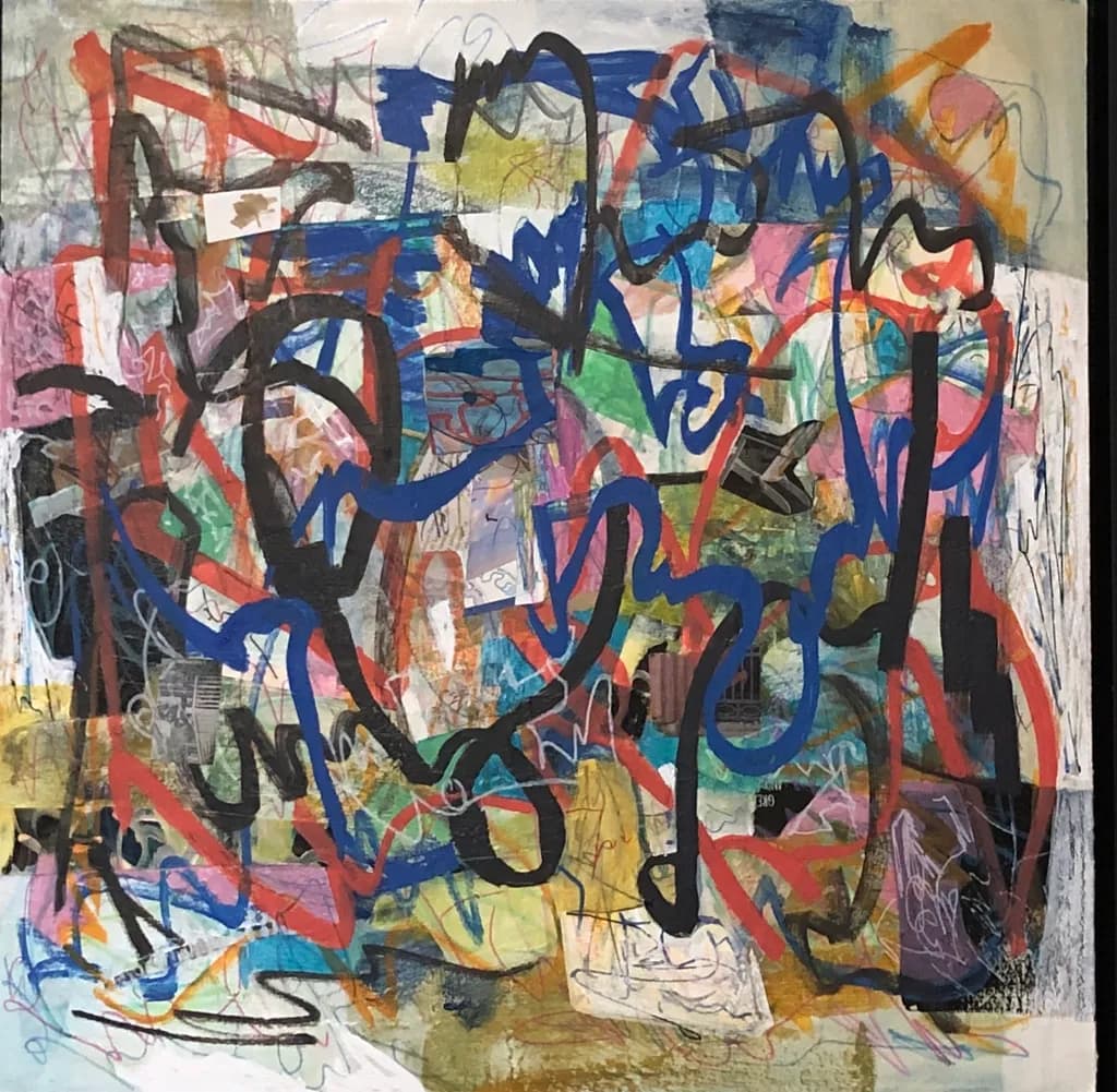 Vibrant Chaos: An Energetic Dance of Color and Form