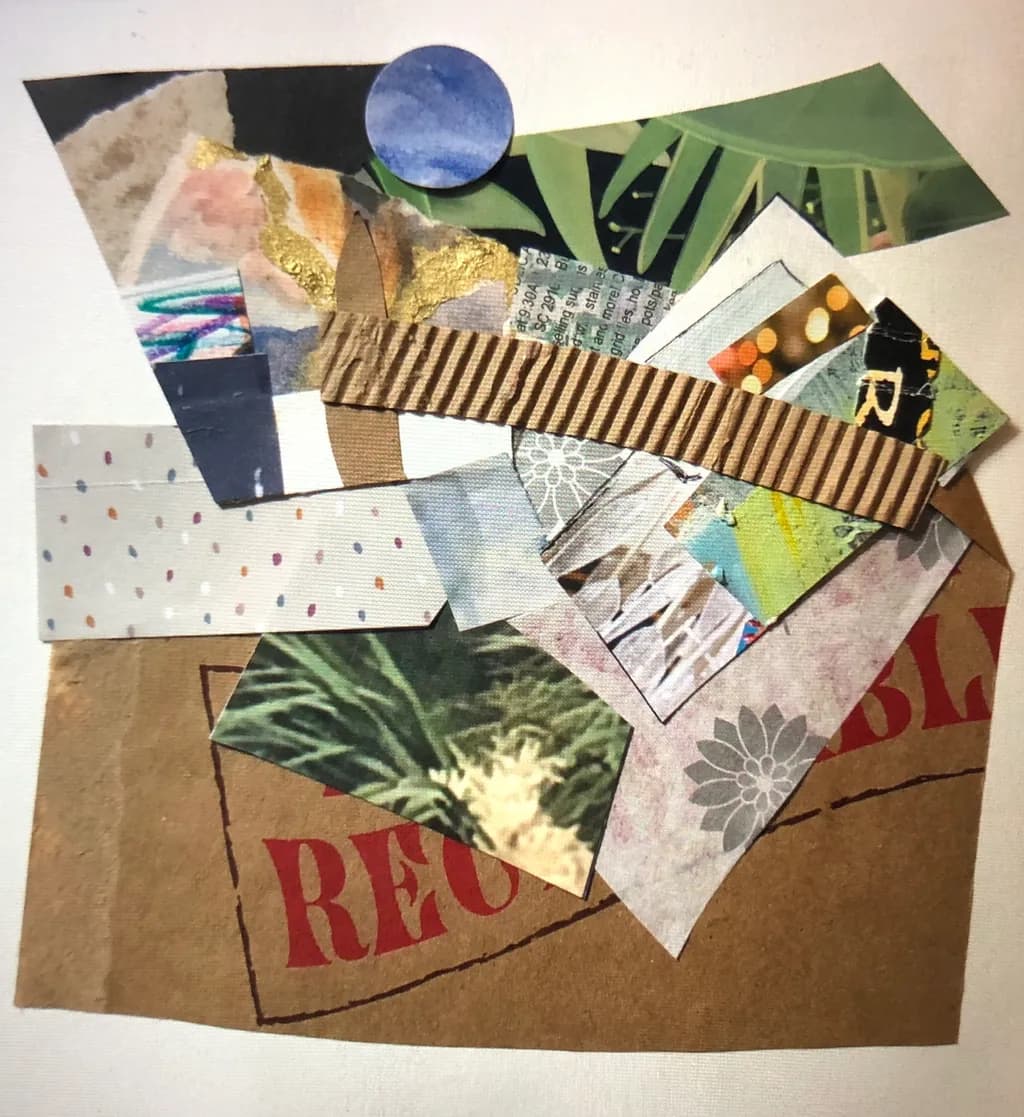 Whimsical Layers: A Collage of Nature and Texture