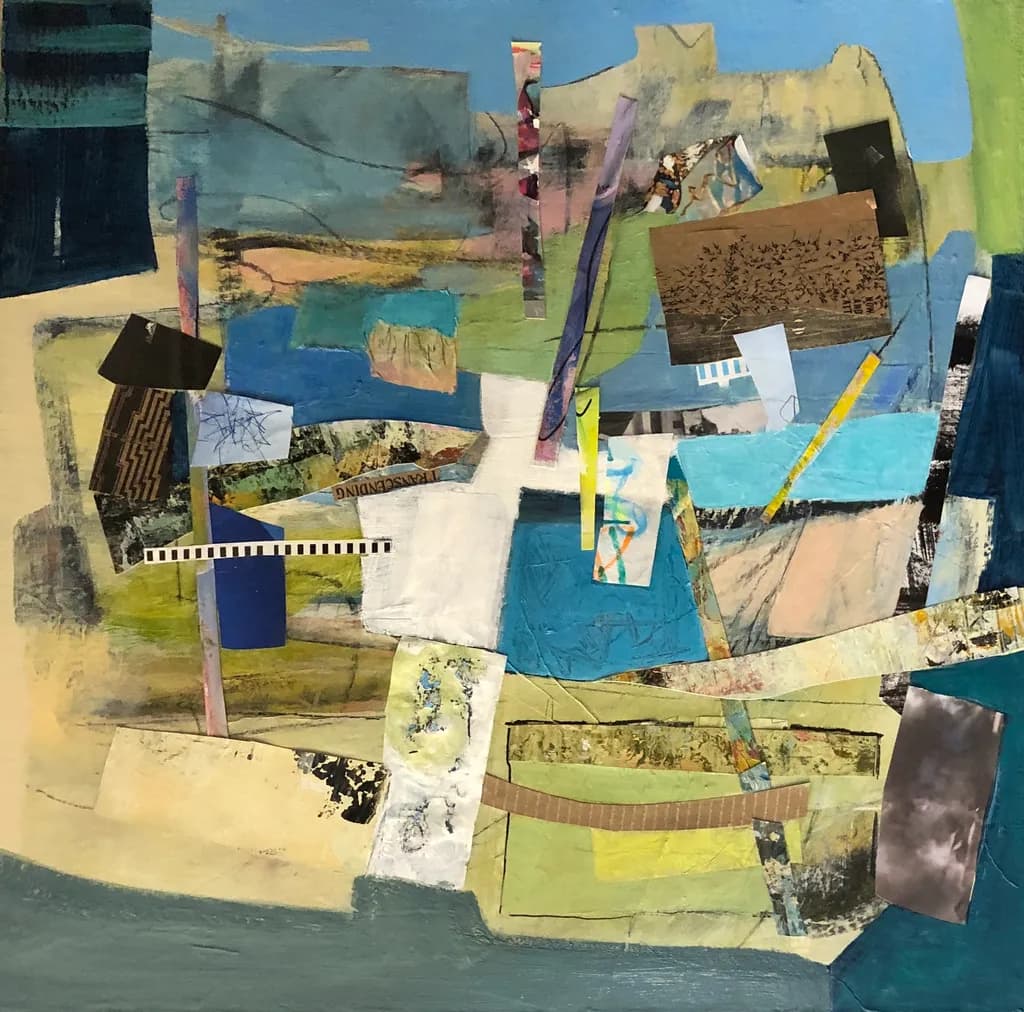 Vibrant Collage of Colorful Textures: An Abstract Journey Through Layers and Light