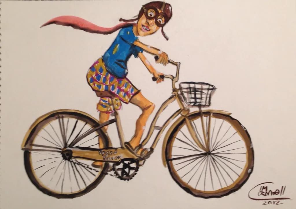 Whimsical Adventures: A Joyful Ride on a Bicycle