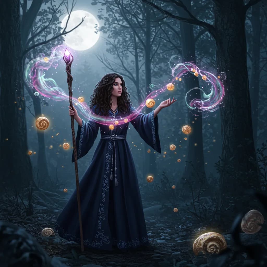 Invoke the Cosmic Cauldron: A Dance of Ancestral Magic Under the Moonlight