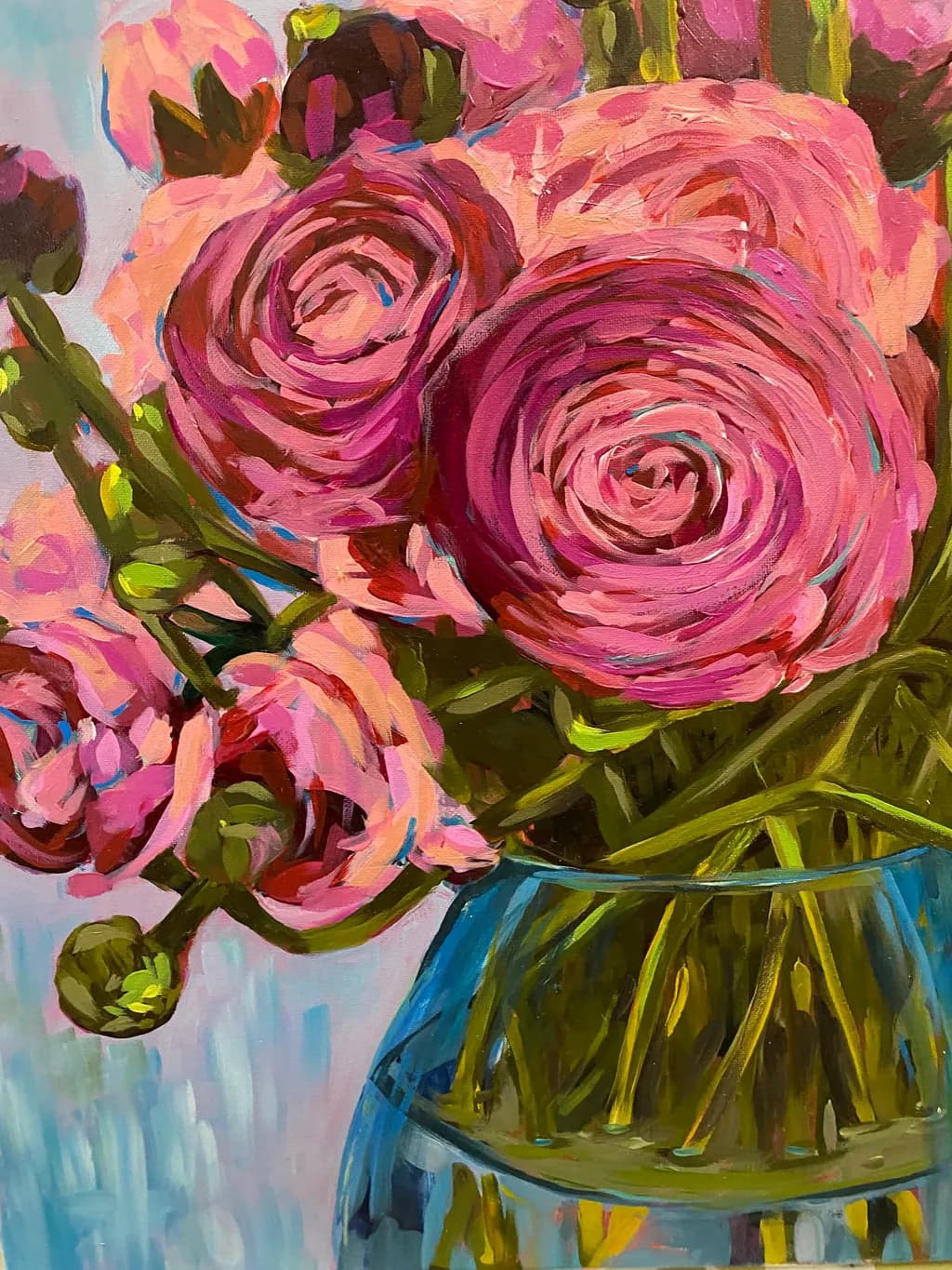 Whispers of Pink: A Symphony of Blooms in Glass