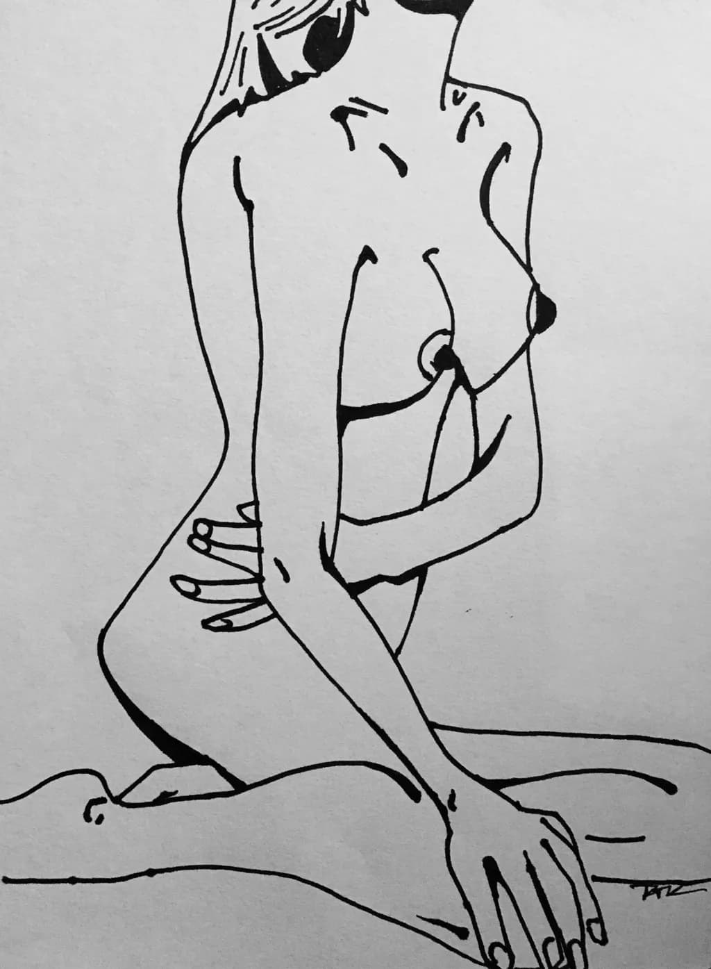 Ethereal Elegance: A Captivating Study of the Female Form in Ink
