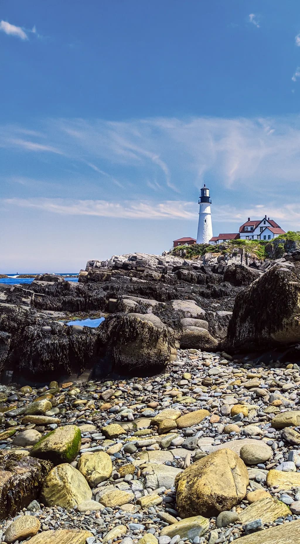 Coastal Serenity: A Lighthouse's Embrace Amidst Nature's Splendor
