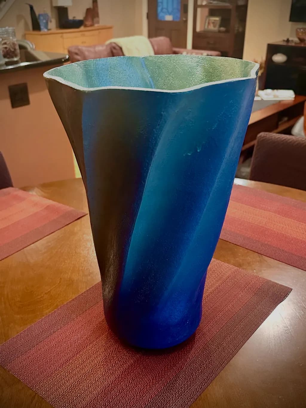 Twisted Blue Vase