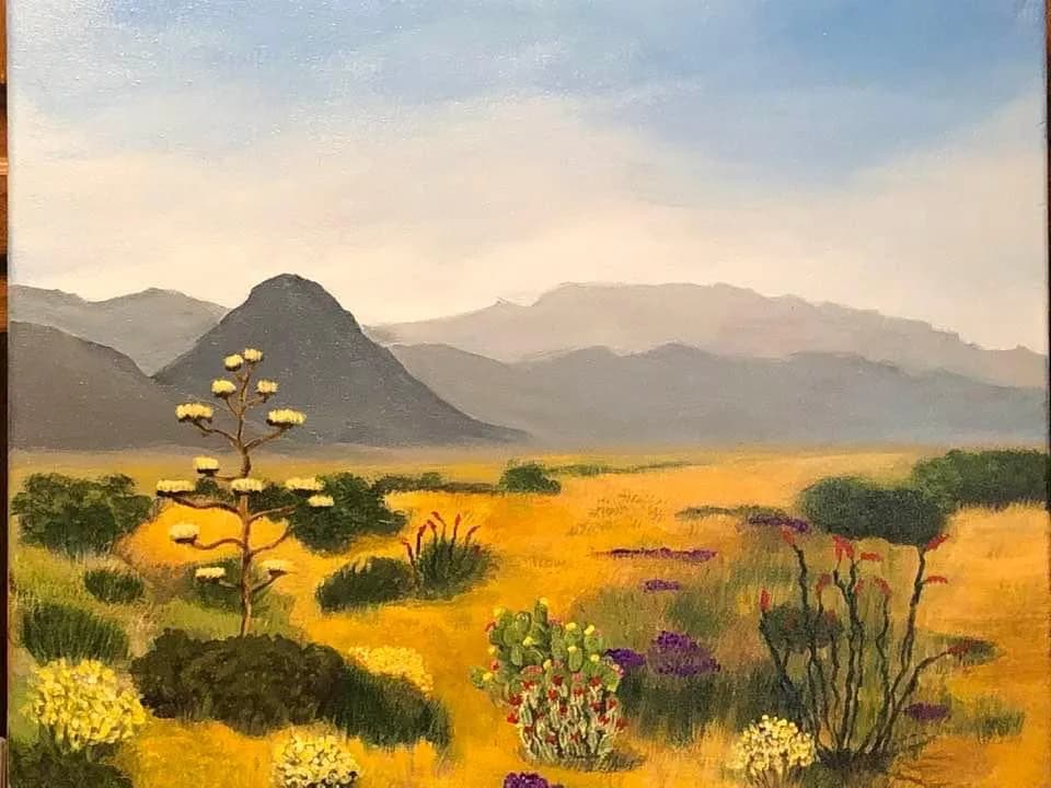Golden Horizon: A Serene Desert Landscape at Dusk