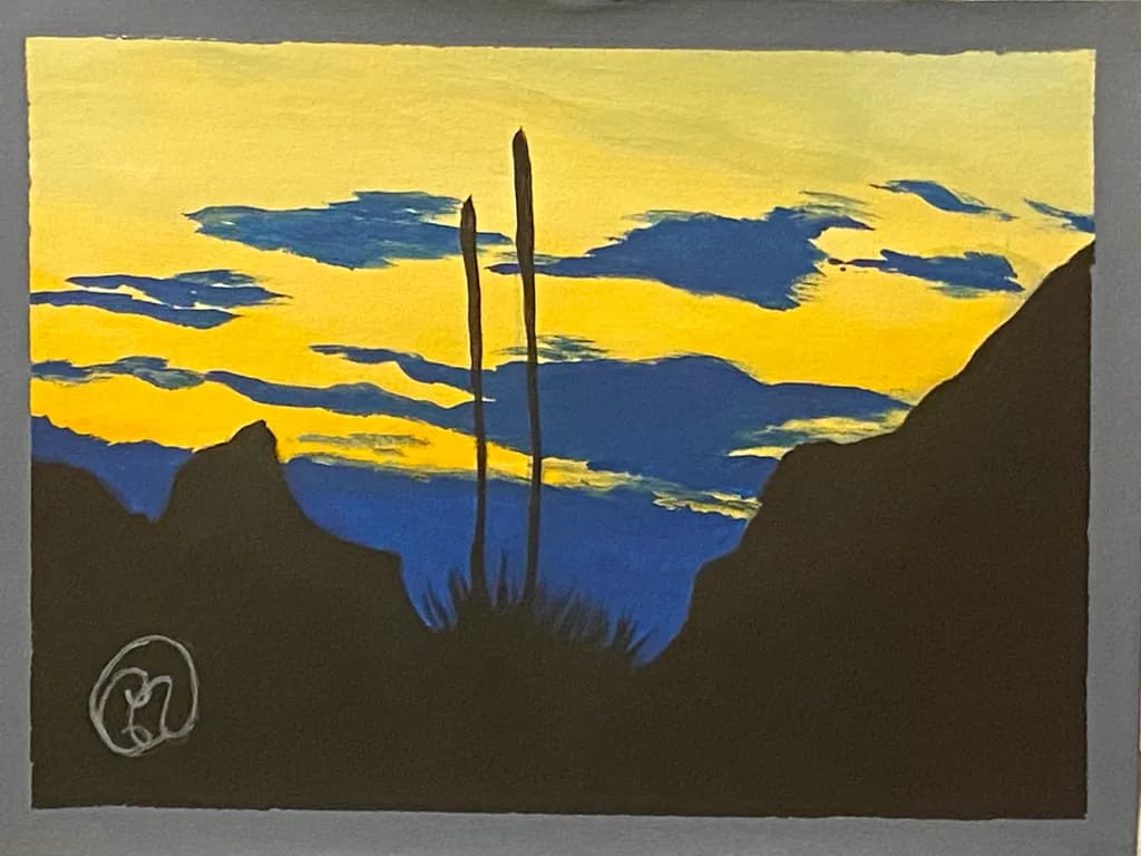 Whispers of Dusk: A Silhouette Sunset Landscape