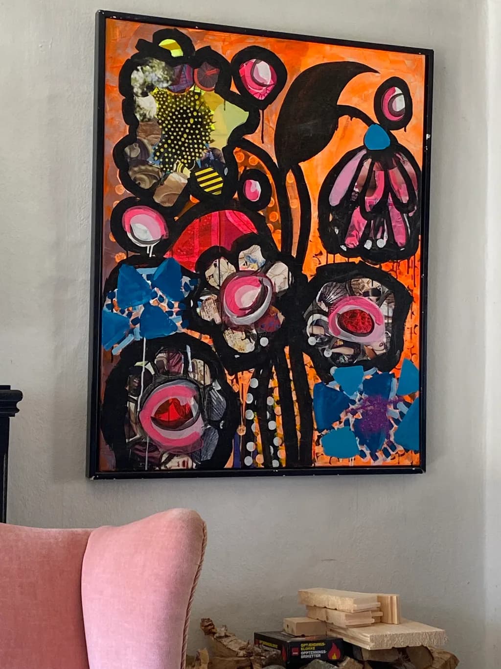 Vibrant Floral Fusion: A Bold Exploration of Color and Form in Contemporary Art