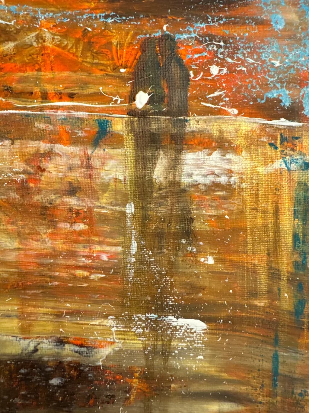 Couple on Ice during Sunset