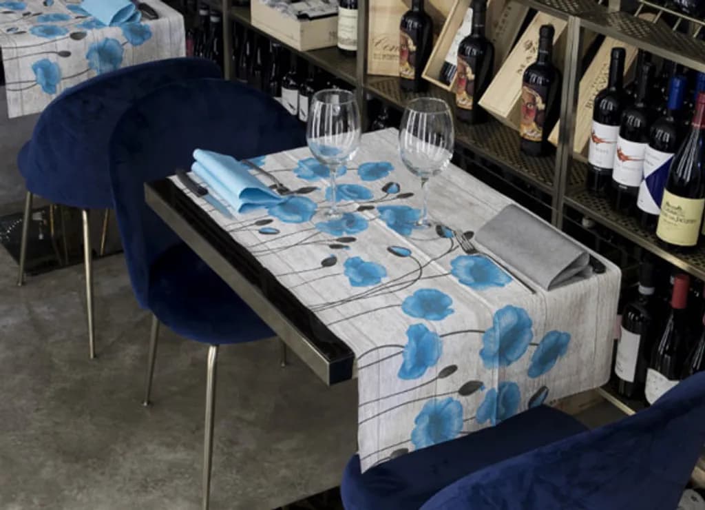 Blue Floral Table Setting