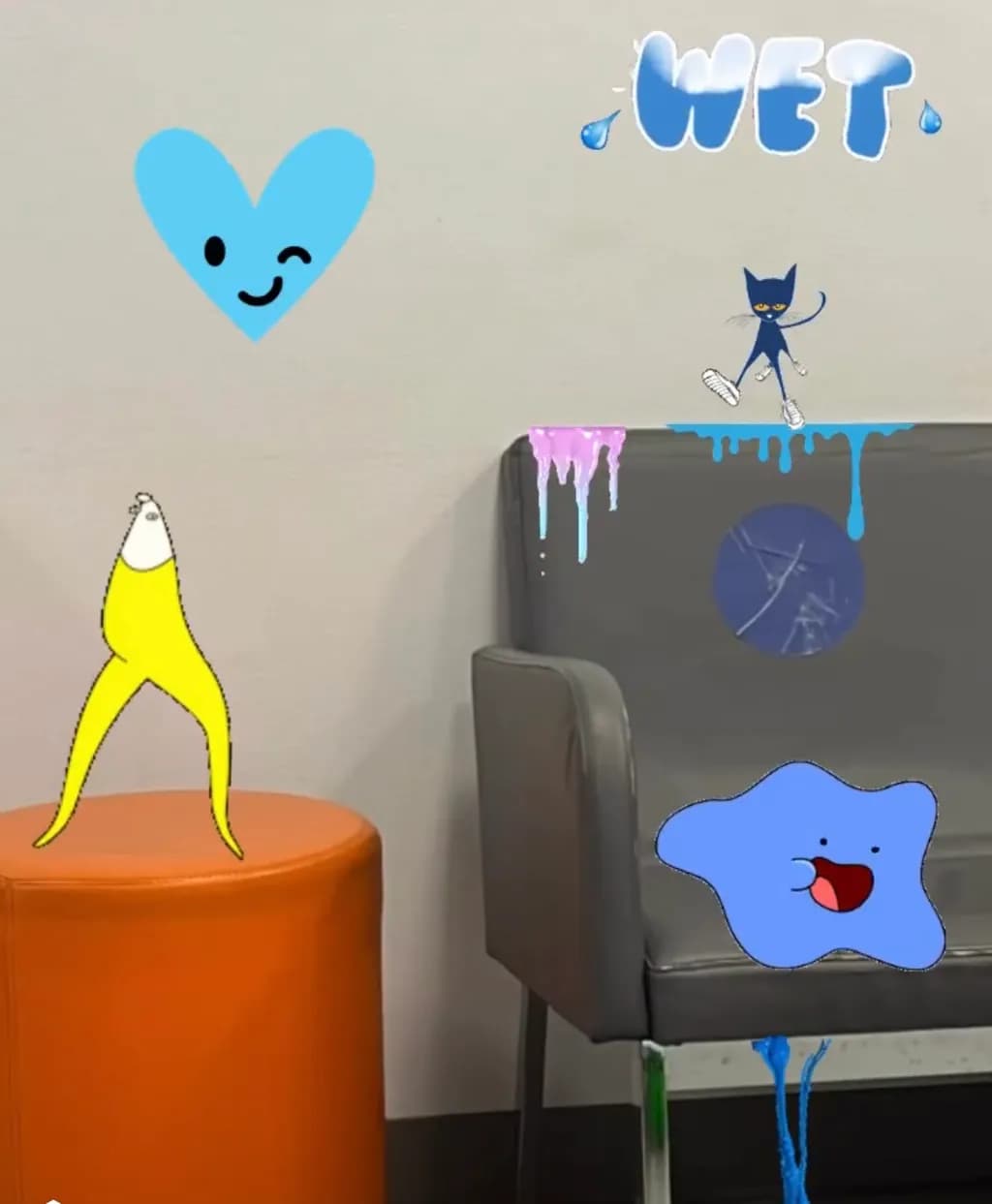 Whimsical Splash: A Playful Dance of Colorful Characters