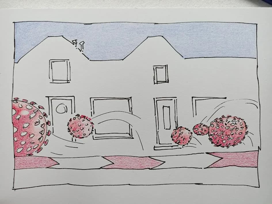 Whimsical Encounters: A Playful Dance of Shapes and Colors in Urban Life
