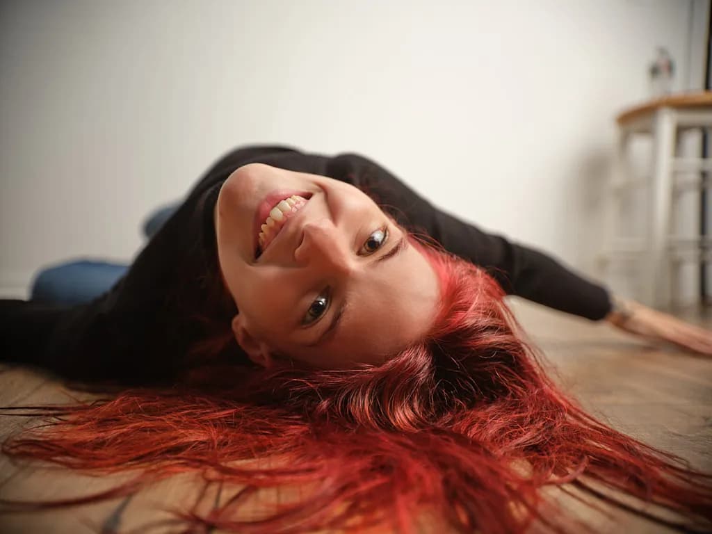 Vibrant Whimsy: A Playful Portrait of Joyful Expression