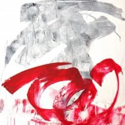 Crimson Whirlwind: A Dance of Emotion and Texture in Abstract Art