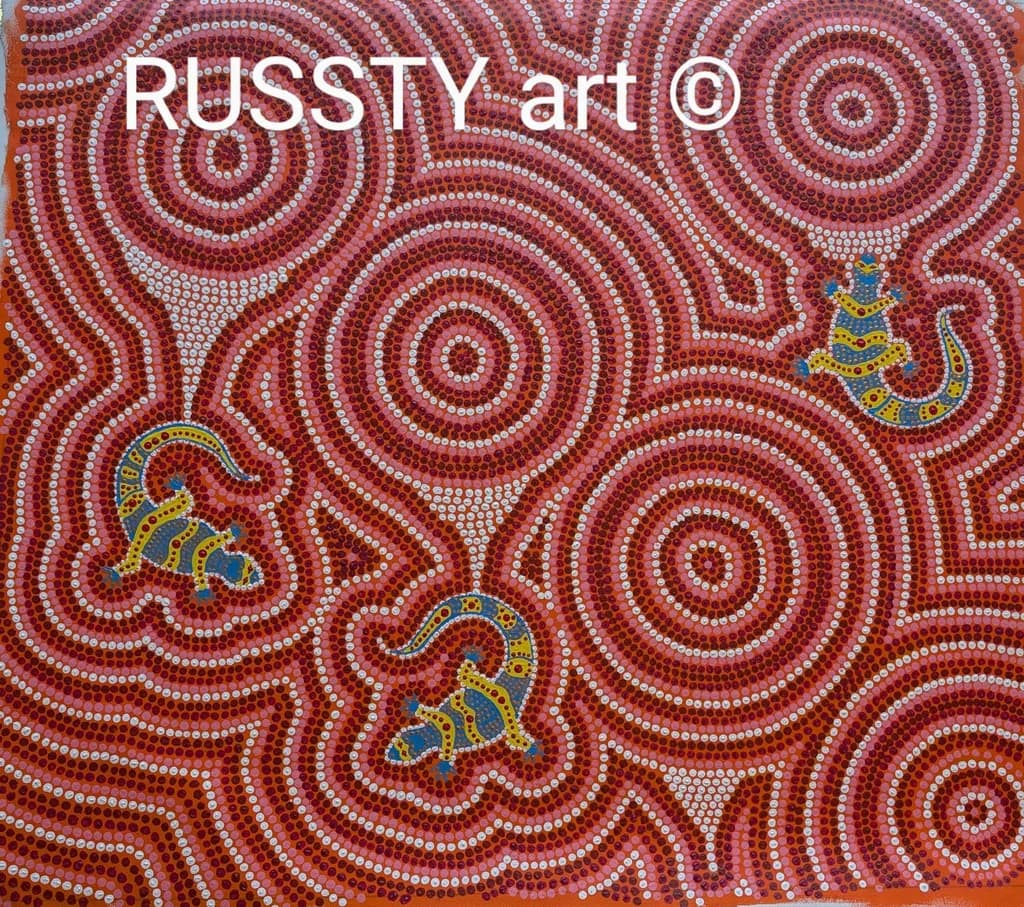 Vibrant Echoes: A Dance of Colorful Lizards in Spiraling Patterns