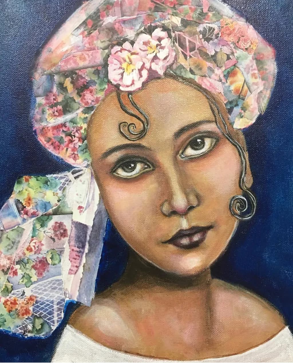 Whispers of Floral Elegance: A Portrait of Grace and Identity