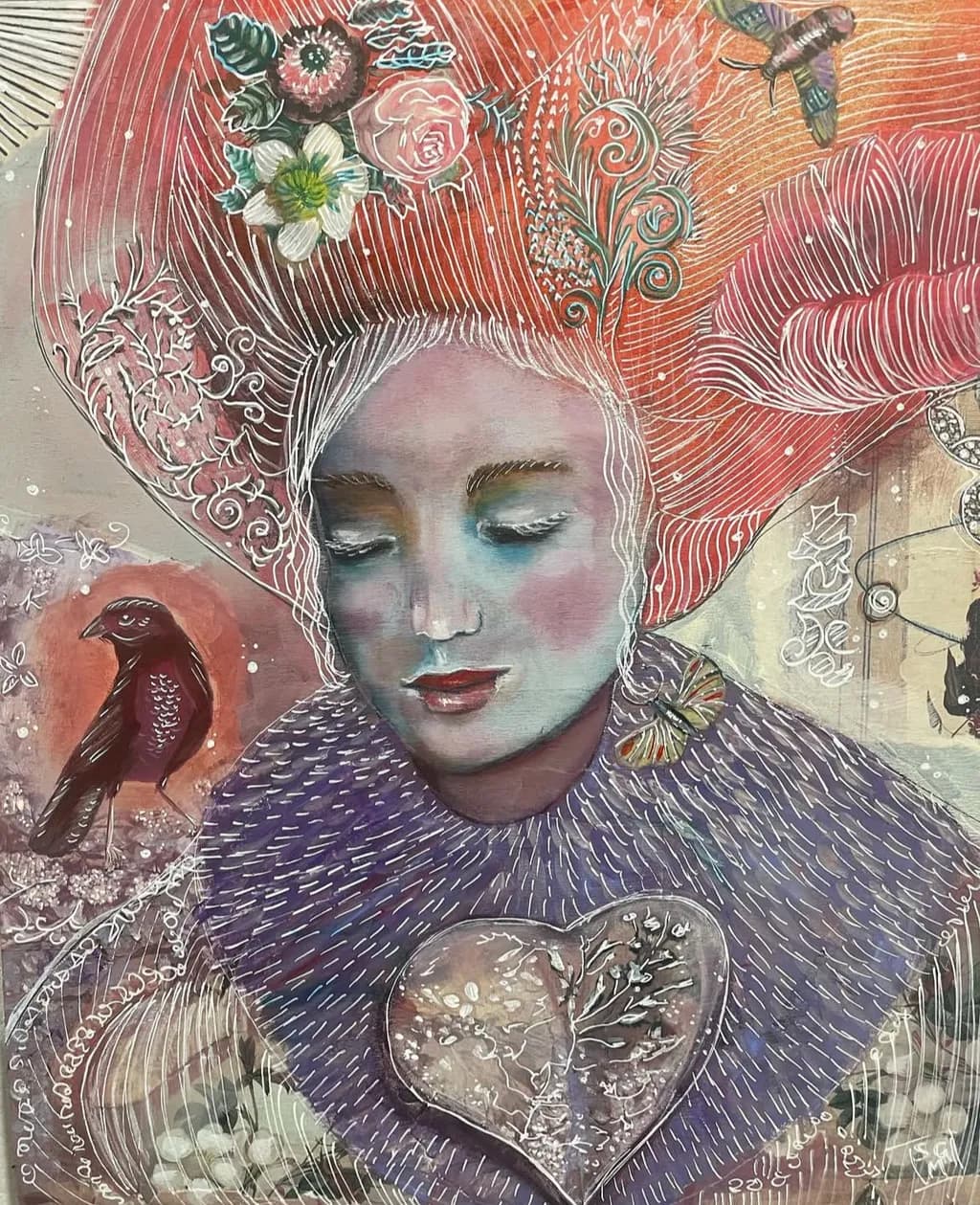 Whimsical Embrace: A Colorful Portrait of Nature's Heart