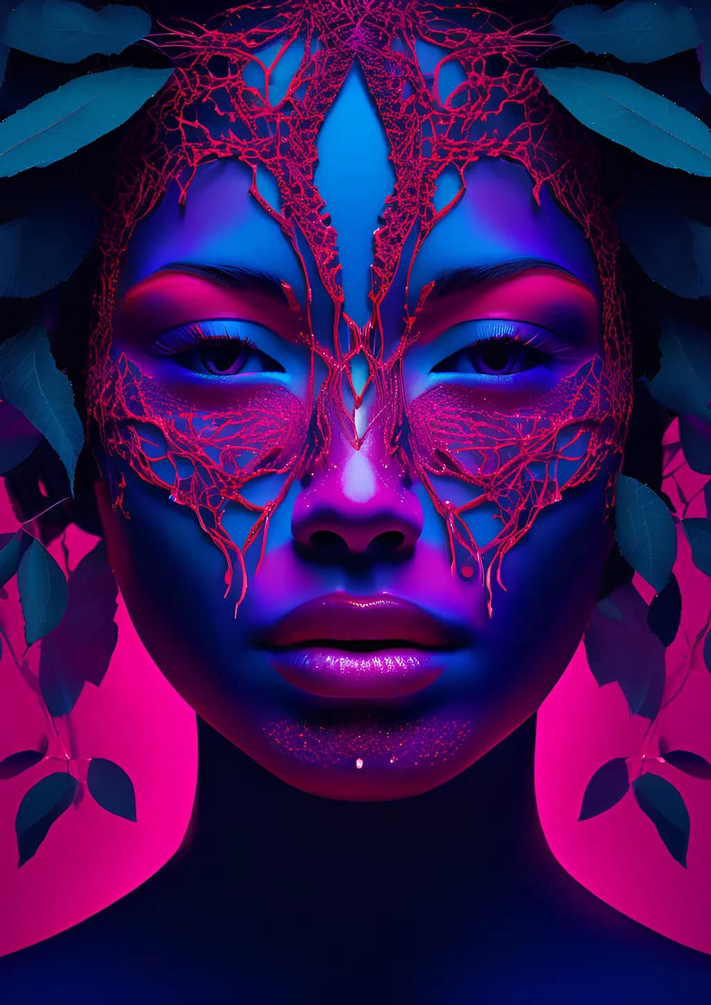 Ethereal Roots: A Vibrant Fusion of Nature and Identity