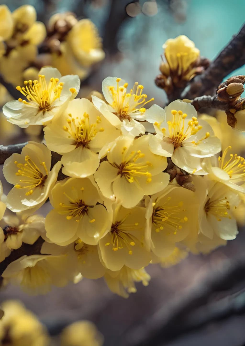 Golden Blossoms: A Serene Embrace of Nature's Beauty