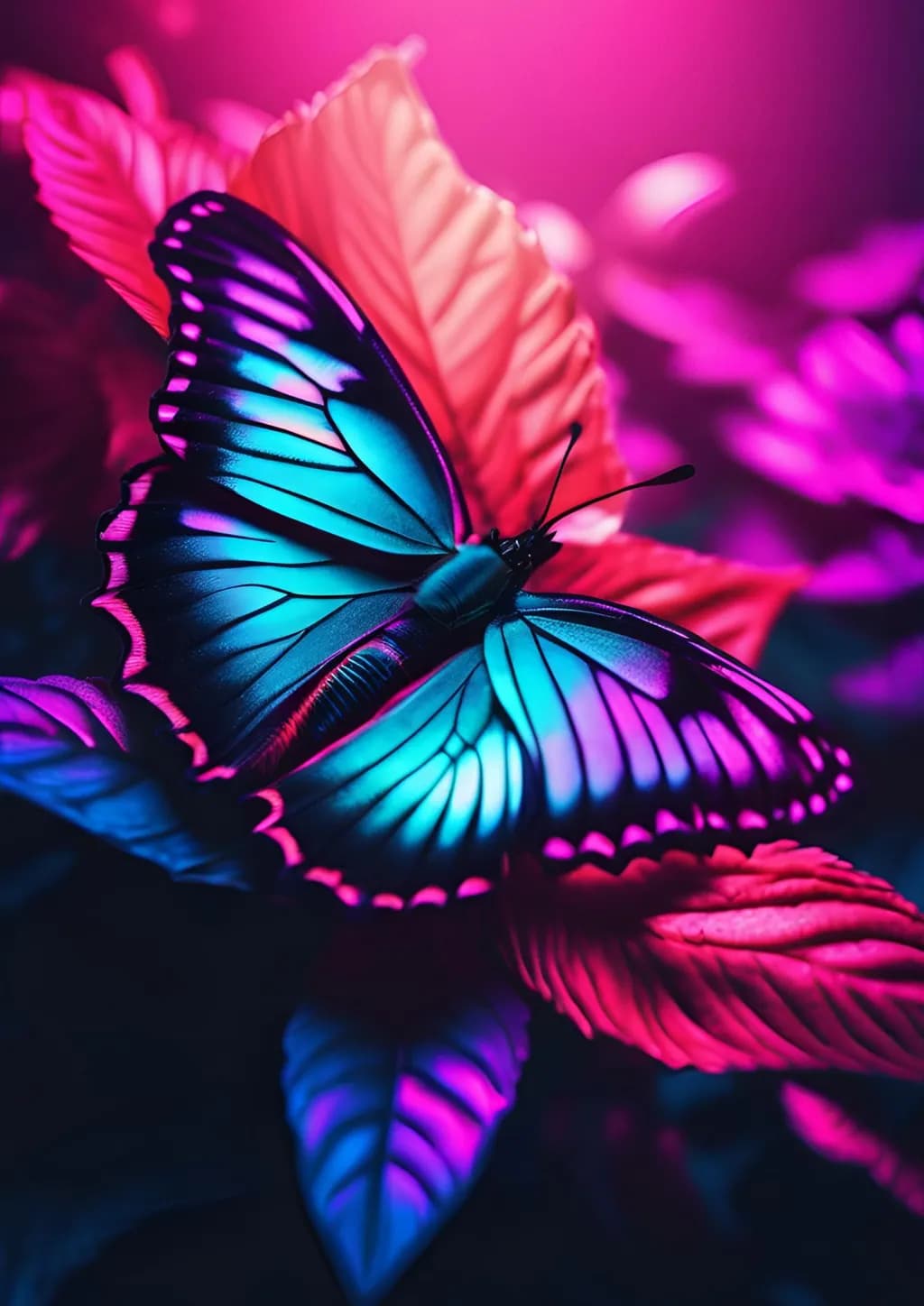 Whispers of Color: The Enchanted Butterfly Amidst Vibrant Leaves