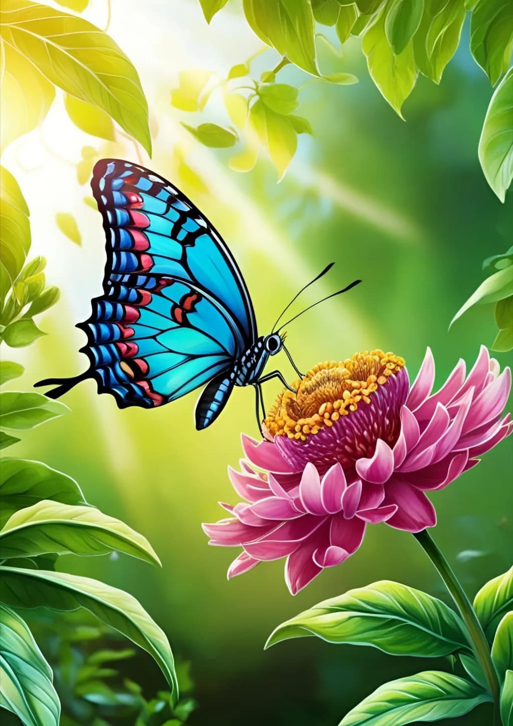Whispers of Nature: A Vibrant Butterfly's Dance on a Blooming Flower
