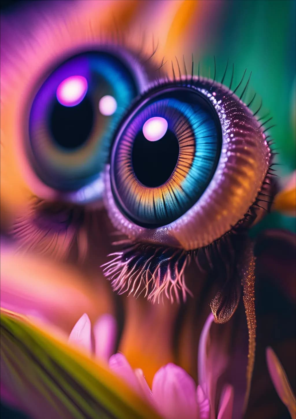 Whimsical Gaze: A Colorful Exploration of Nature's Eyes