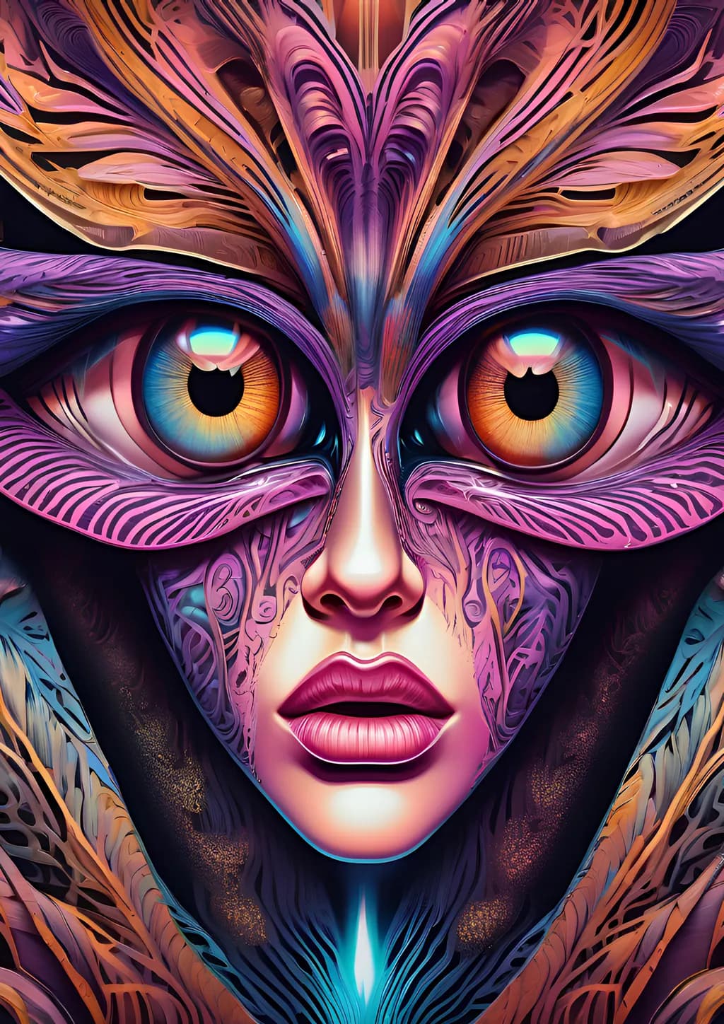 Ethereal Visage: A Journey Through Color and Emotion in Abstract Portraiture