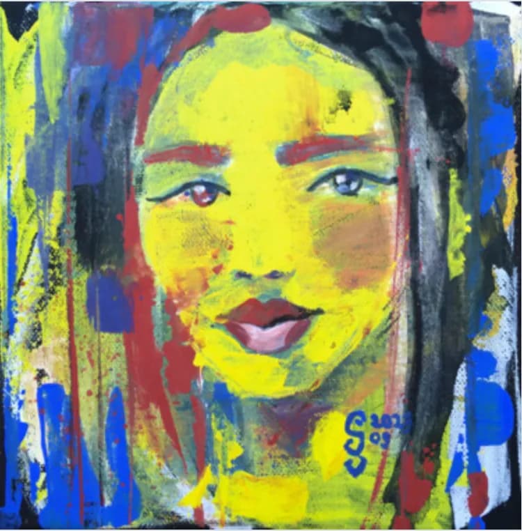 Vibrant Essence: A Colorful Portrait of Identity and Emotion