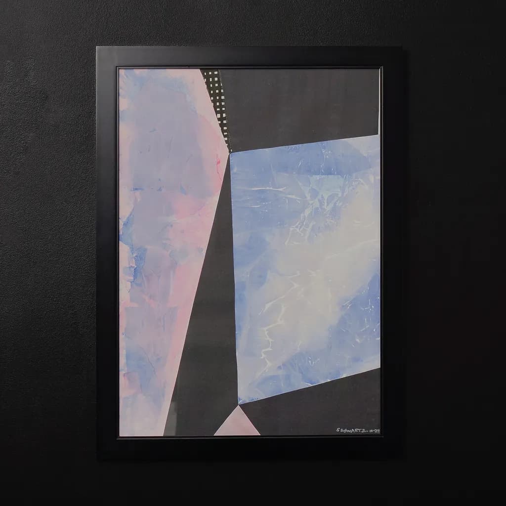 Fractured Serenity: A Dance of Color and Form in Abstract Geometry