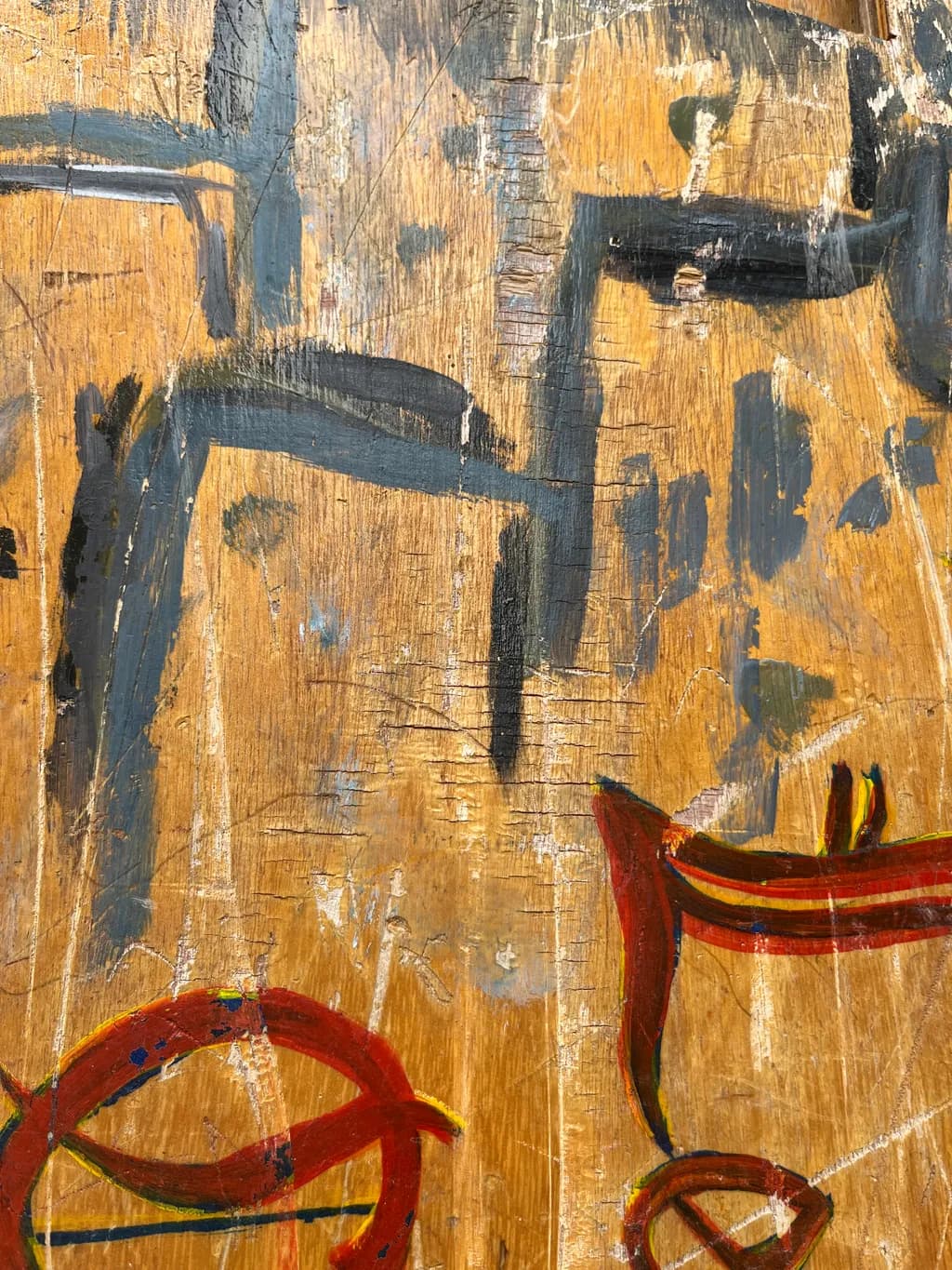 Abstract Echoes: A Dance of Color and Texture on Wood