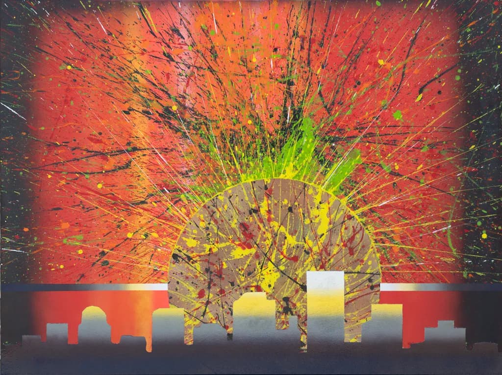 "Urban Sunrise: A Burst of Color and Emotion"
