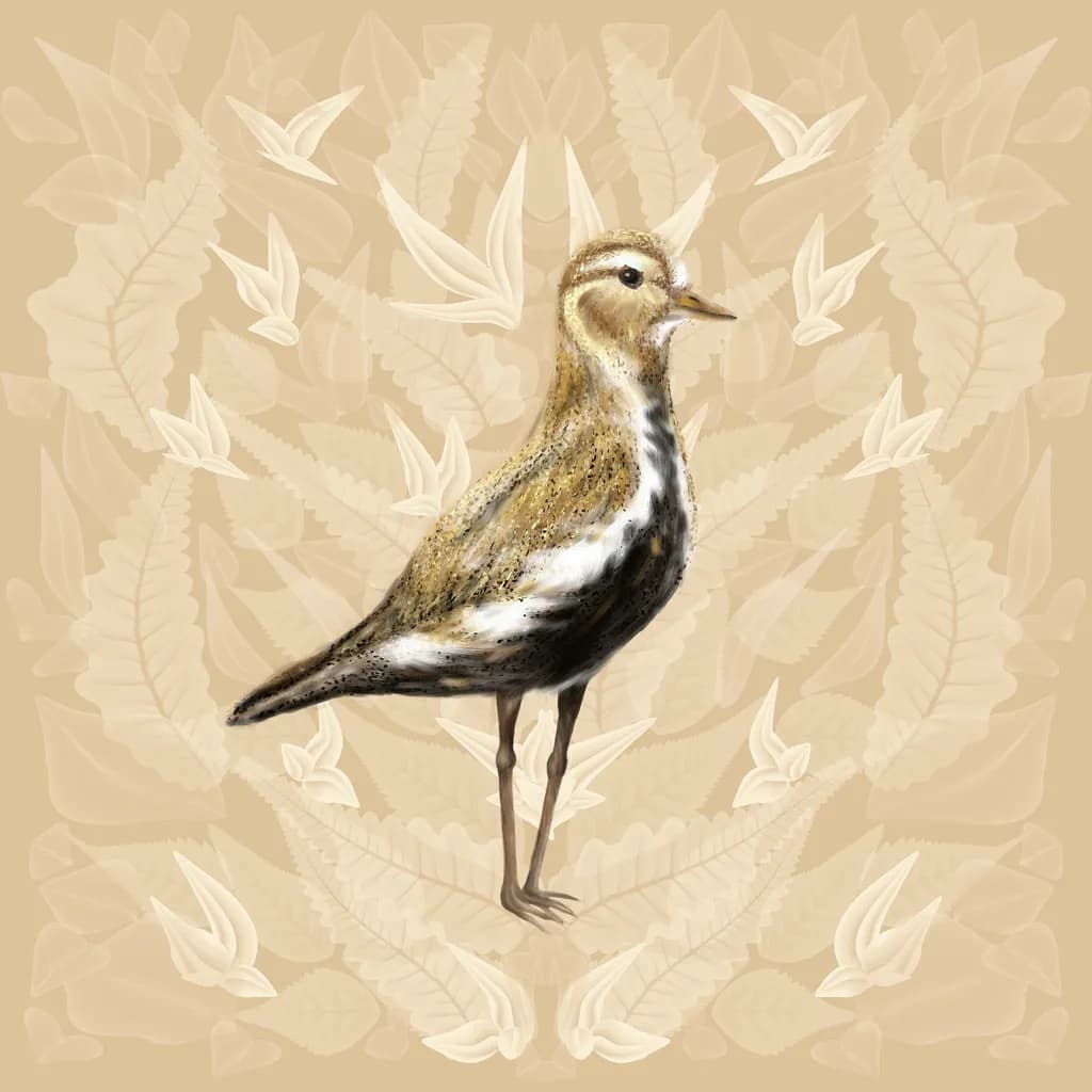 Whispers of Nature: A Serene Bird Amidst Delicate Ferns