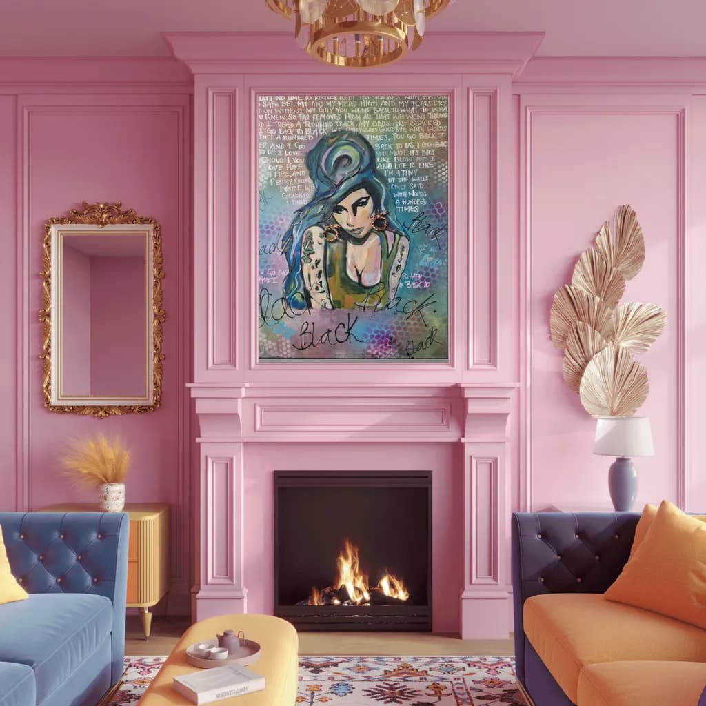 Vibrant Muse: A Modern Portrait of Expression and Colorful Elegance