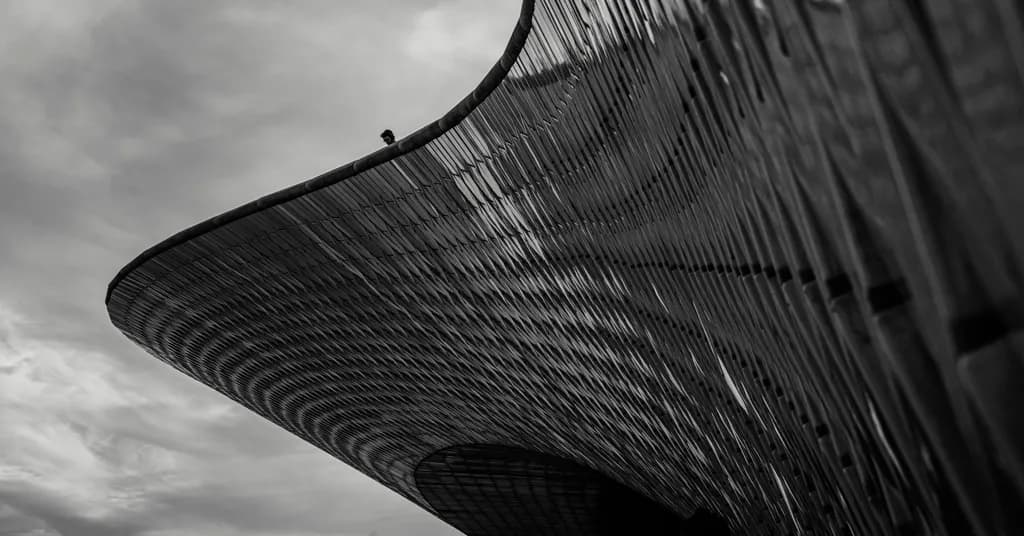 Curved Elegance: A Monochrome Exploration of Architectural Form and Space