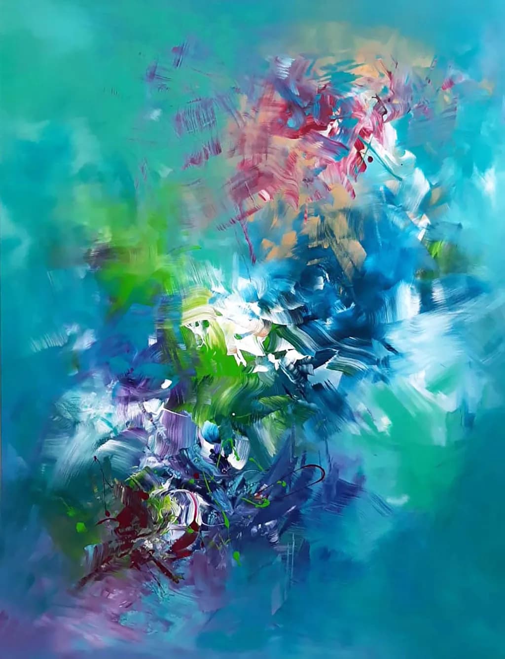 Vibrant Whirls: A Dance of Color and Texture in Abstract Fluidity