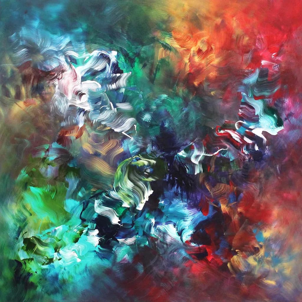 Vibrant Whirlwind: A Dance of Color and Emotion in Abstract Art