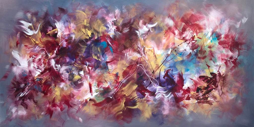 Vibrant Whirlwind: An Abstract Dance of Color and Emotion