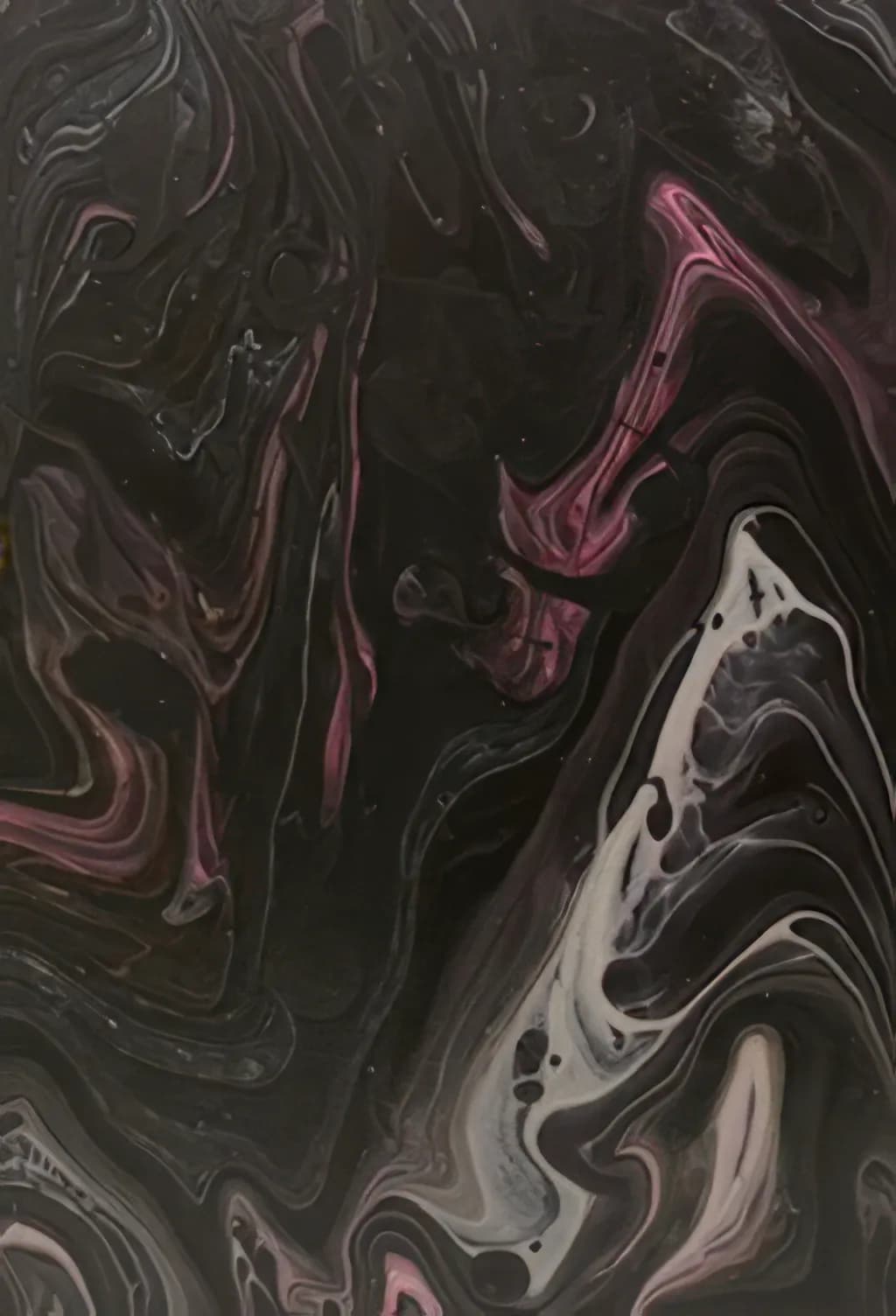 Ethereal Swirls: A Dance of Pink and Black in Abstract Fluid Art