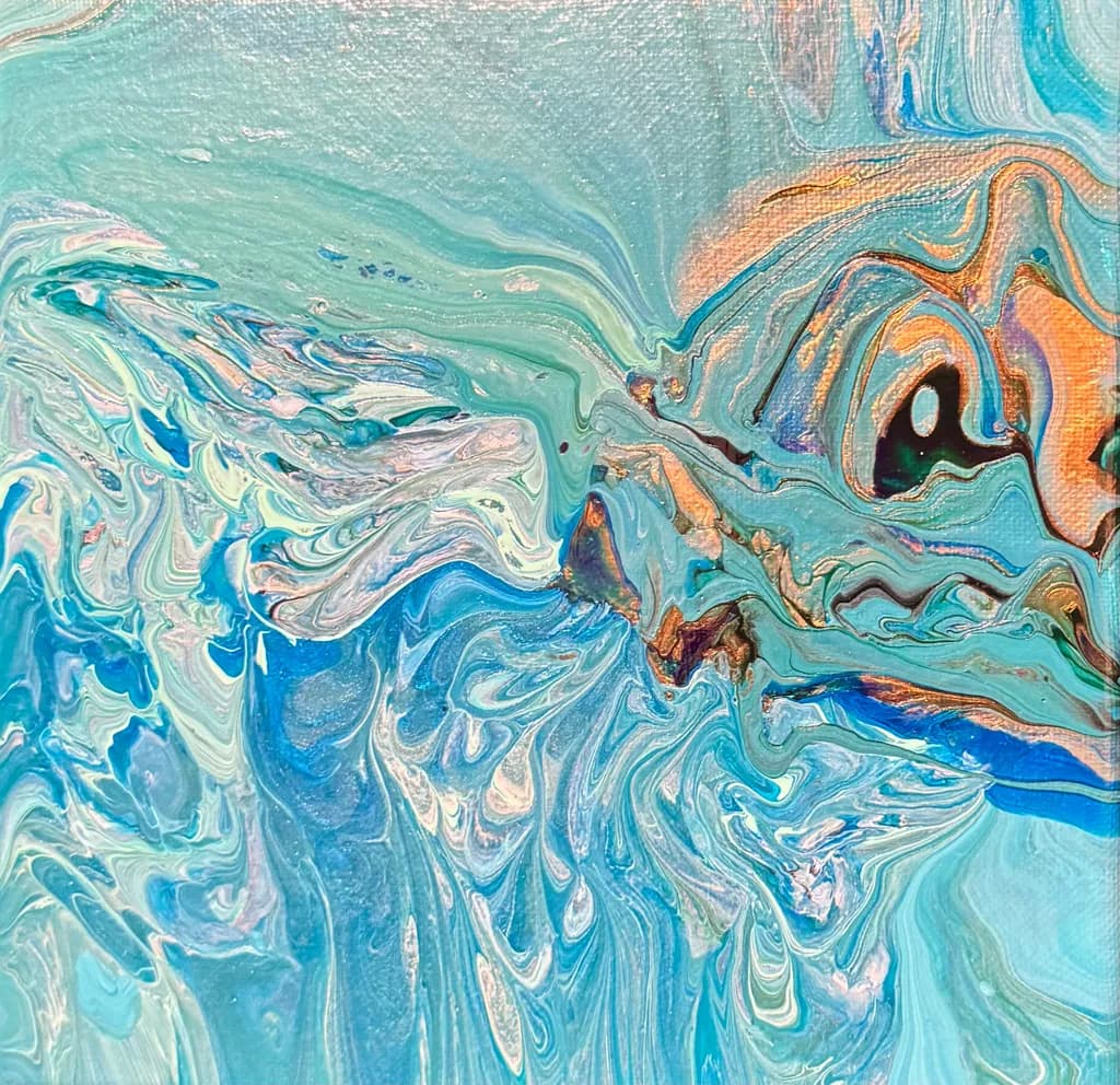 Whispers of the Ocean: A Fluid Dance of Turquoise and Gold