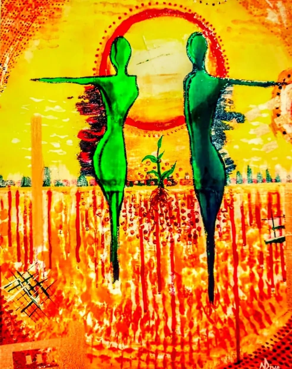 Embrace of the Sun: A Dance of Growth and Connection