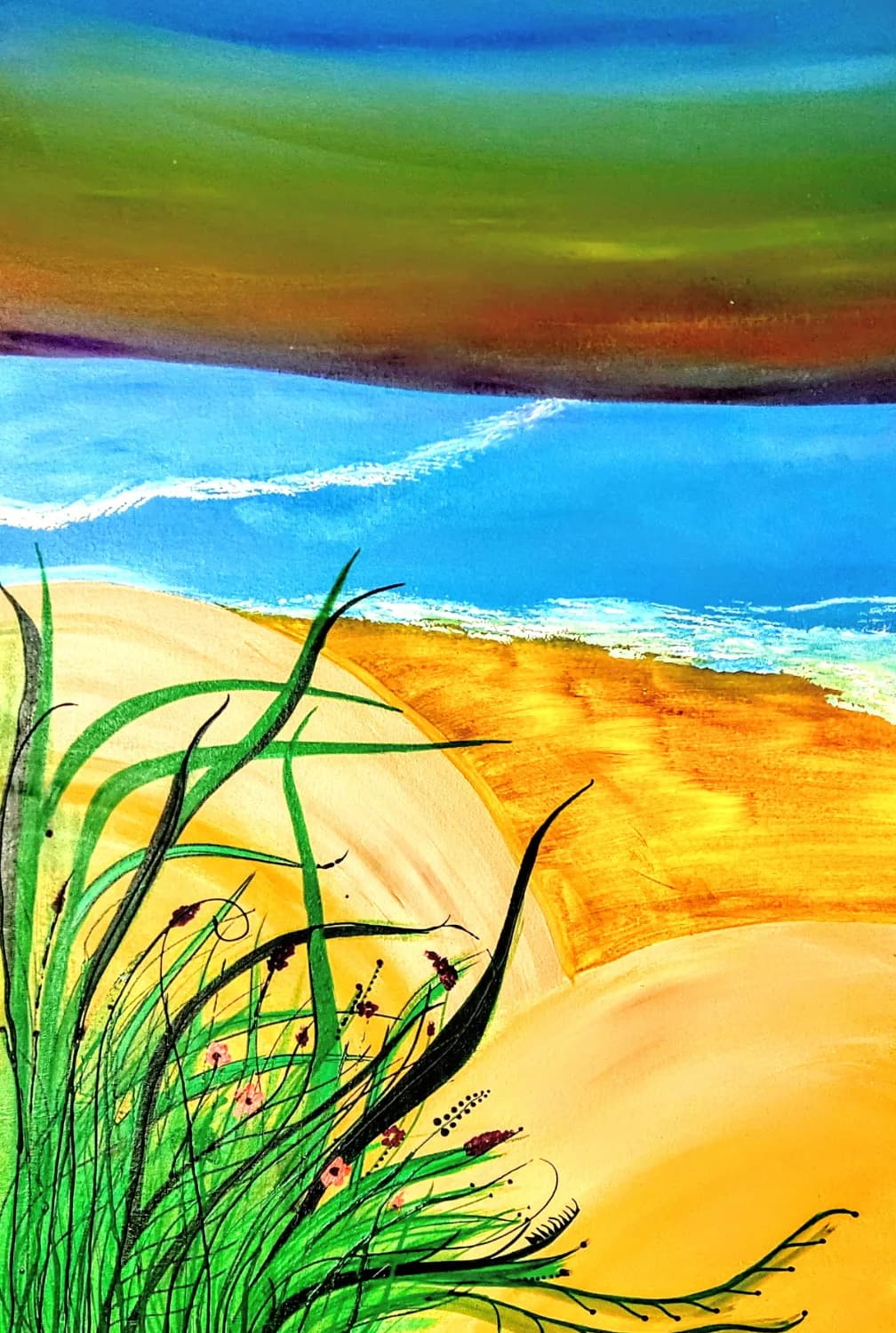 Whispers of the Shore: A Vibrant Coastal Landscape in Bloom